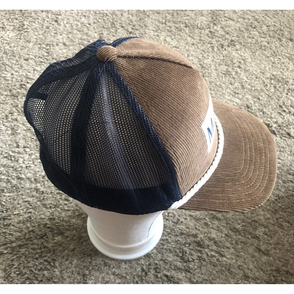 Modelo Cerveza Snapback Hat Corduroy Rop Cap Brown/Blue Trucker NWOT